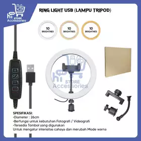 HSA Ringlight Lampu Live Streaming Ukuran 26cm Ring Light Led Uk 26 Cm 10 Inch