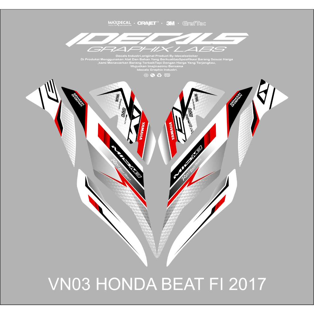 Jual sticker striping fariasi fulset yamaha mio m3 tema garis racing ...