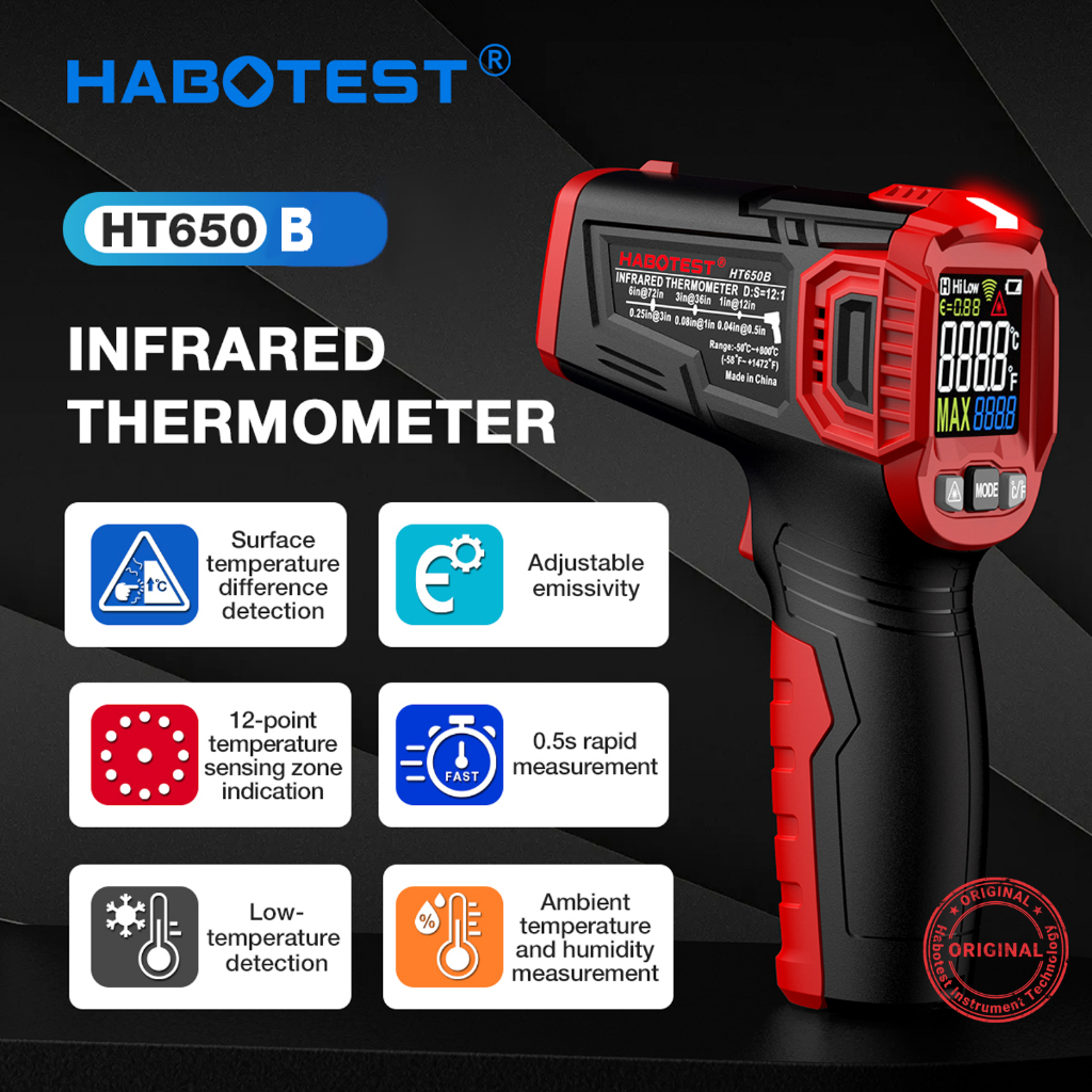 Jual HABOTEST HT650B Termometer Inframerah Laser Pengukur Suhu ...