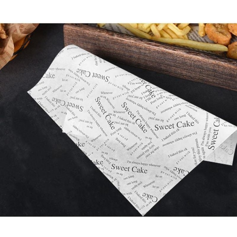 Jual 50Lembar wax paper 18x18CM kertas roti motif baking paper motif ...