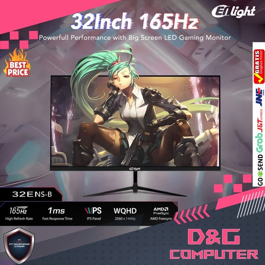 Jual Monitor Enlight 32ENS-B 32 Inch Frameless LED Monitor 165Hz IPS 2K ...
