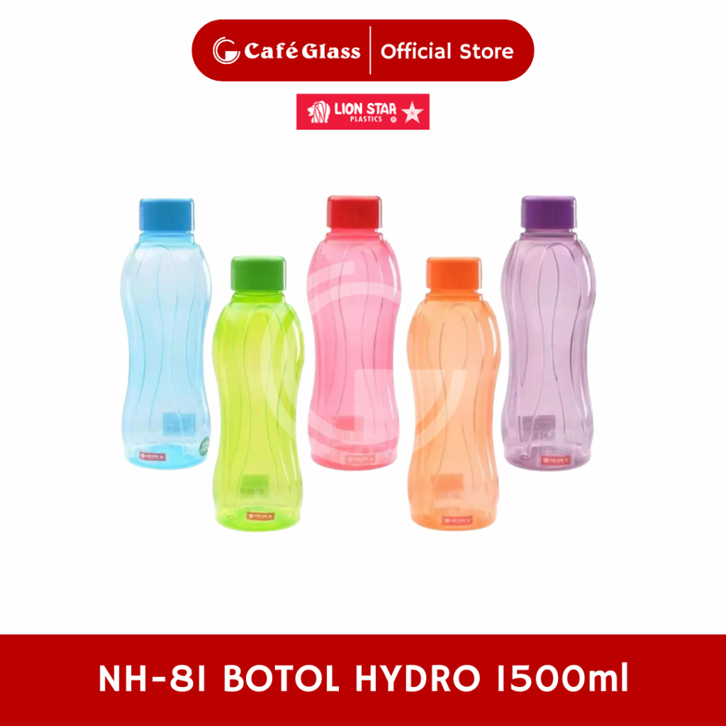 Lion Star Hydro Botol Minum Plastik Sporty Minimalis 400ml 500ml 800ml 1L 1.5L - Anti Pecah, Anti Bocor