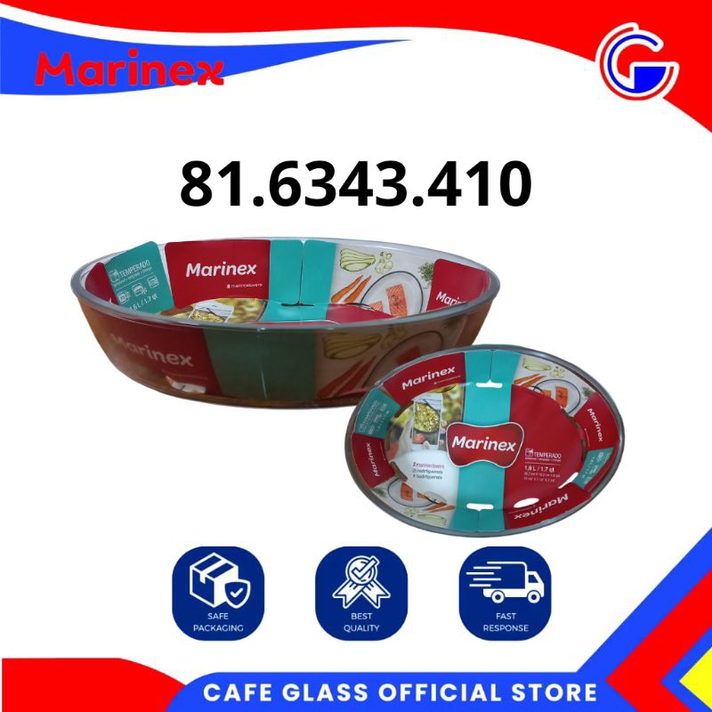 Loyang Kaca Oval1.6L - Wadah Saji Marinex Tahan Panas - Loyang Oven Besar