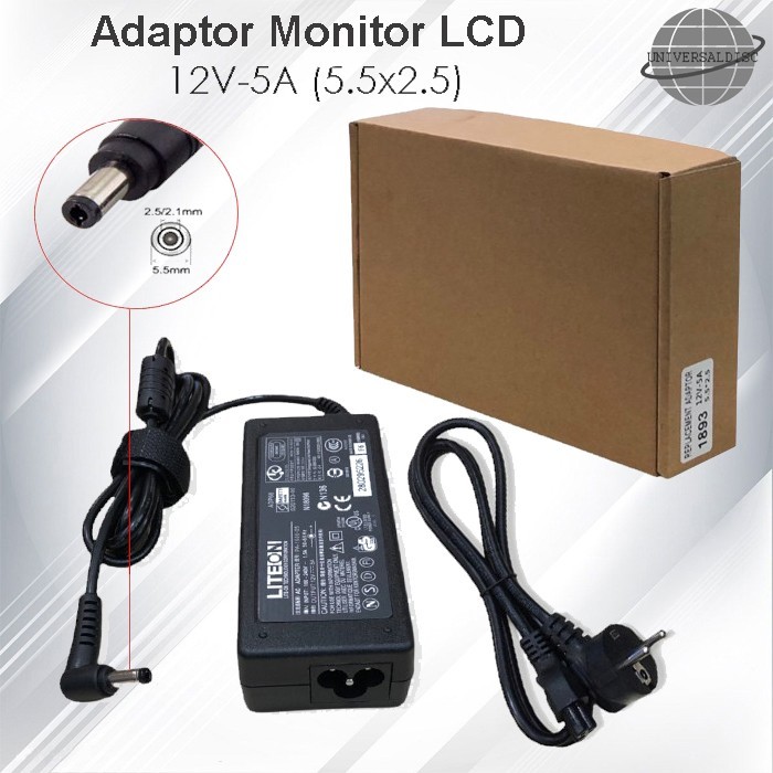 Jual Adaptor Universal untuk Monitor Led / LCD 12V - 5A jack 5.5*2.5 ...