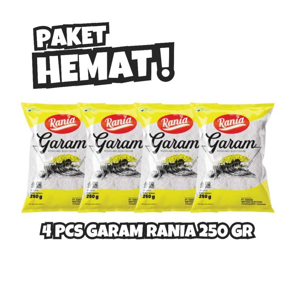 Jual PAKET PROMO DAN HEMAT Garam Rania Beryodium 250gr 4 Pcs | Shopee ...