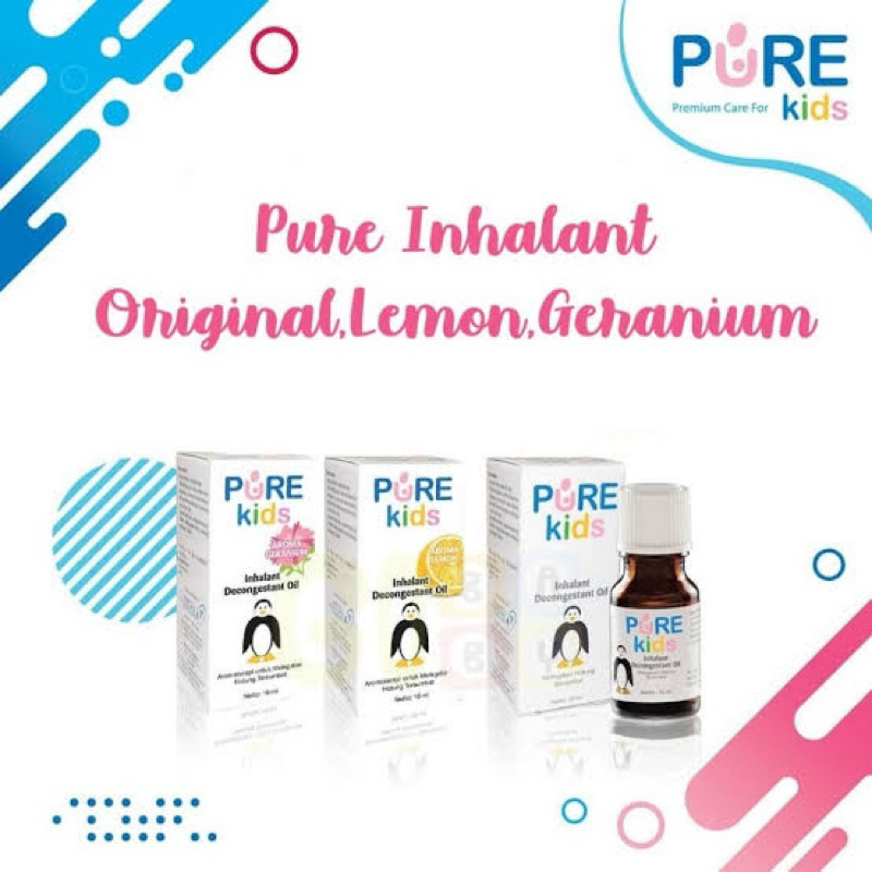Jual Pure Kids Inhalant Decongestant Oil Original / Lemon / Geranium ...