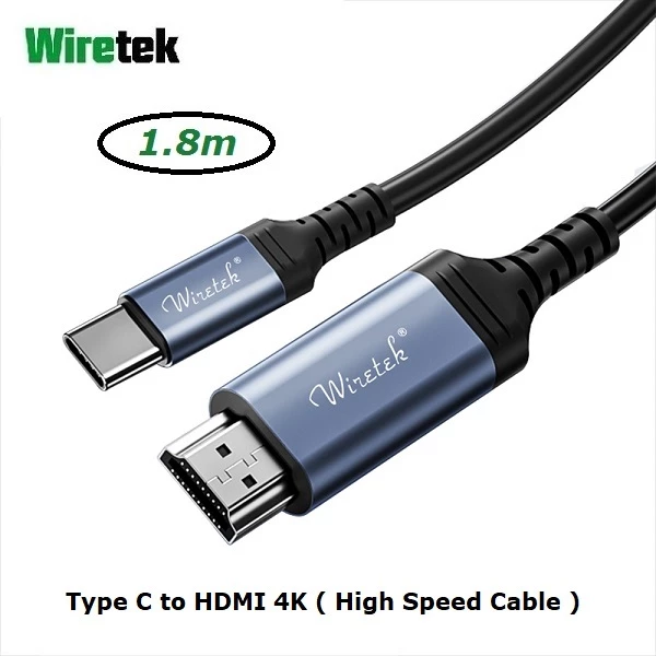 Type C to HDMI 4K60Hz Cable 1.8meter WIRETEK