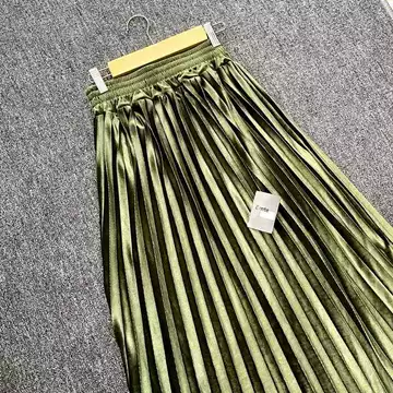 Rok Plisket Bludru Velvet Import Premium Panjang Casual