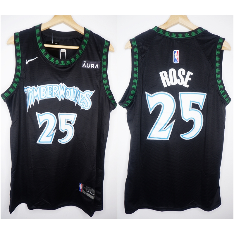 Jual JERSEY BASKET NBA TIMBERWOLVES 25 DERRICK ROSE THROWBACK HITAM 24 25 Shopee Indonesia