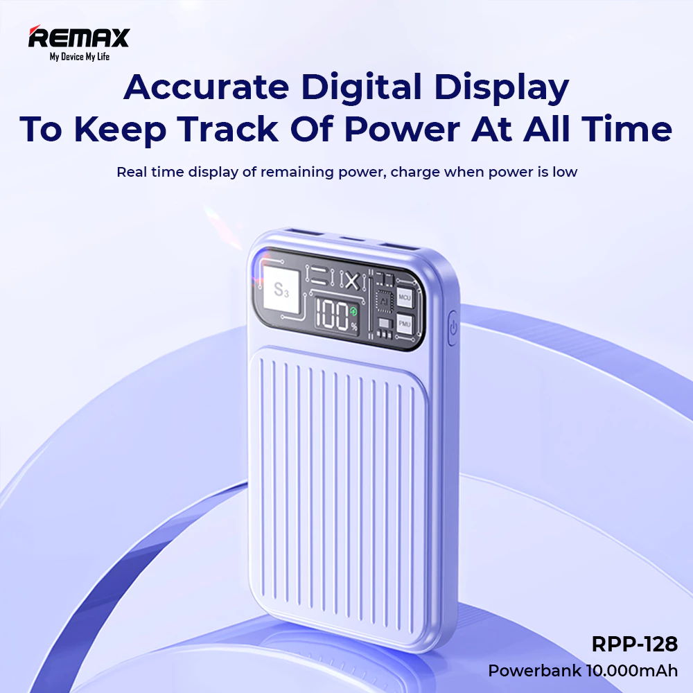 Remax Powerbank Fast Charging PD+QC 22,5W 10000mAh LED Display RPP-128