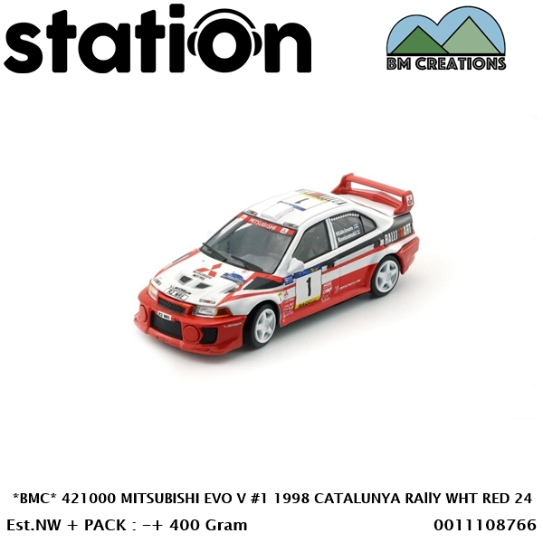 Jual BMC 421000 MITSUBISHI EVO V #1 1998 CATALUNYA RAllY WHT RED 24 ...