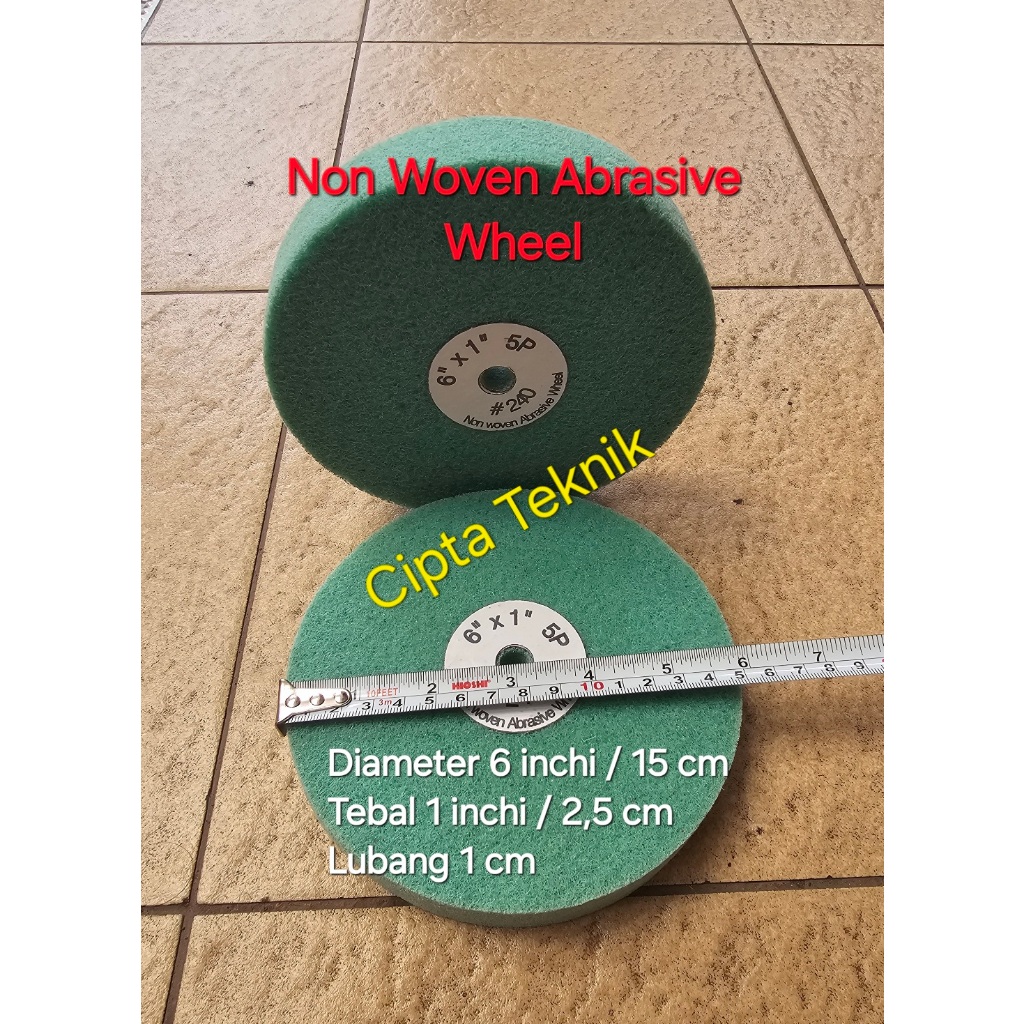 Jual Non Woven Abrasive Wheel 6 inchi x 1 inchi 5P Grit 240 Hijau Roda ...