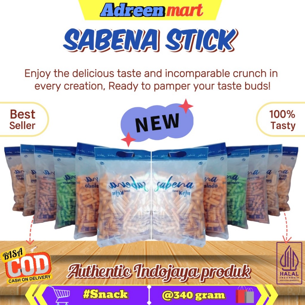 Jual 100% BEST SELLER SNACK SABENA RASA BALADO ( Stick Makanan Ringan ...