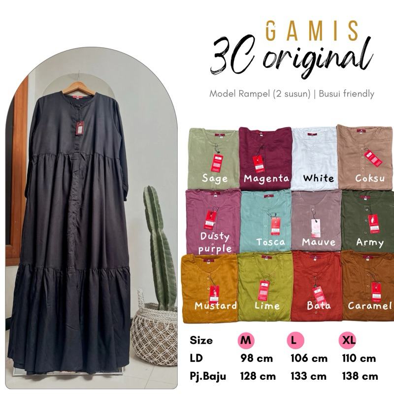 Jual GAMIS 3C RAMPEL 2 SUSUN | ershopbranded | Shopee Indonesia