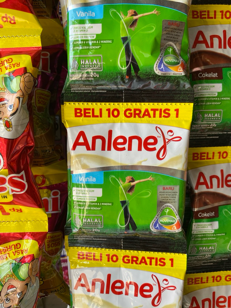 Jual susu anlene rasa vanilla 1 renteng isi 10 gratis 1 | Shopee Indonesia