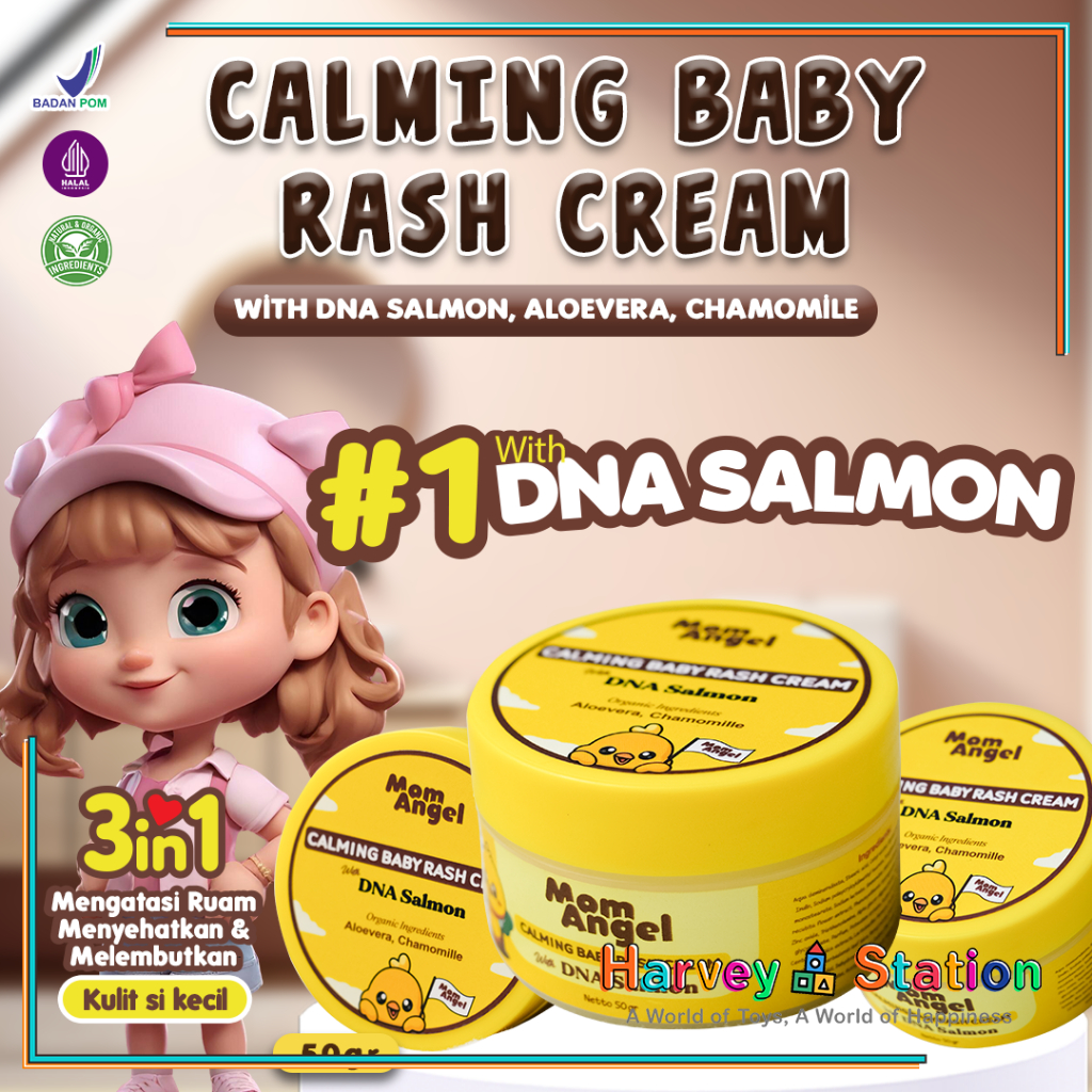 Jual Mom Angel Calming Baby Rash Cream With DNA Salmon , Jojoba Oil ...