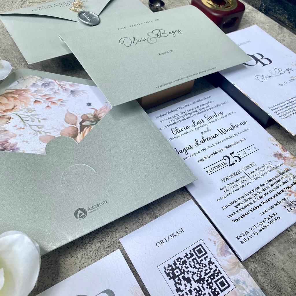 Jual Undangan Pernikahan Hard Cover Mewah aesthetic Amplop Silver ...