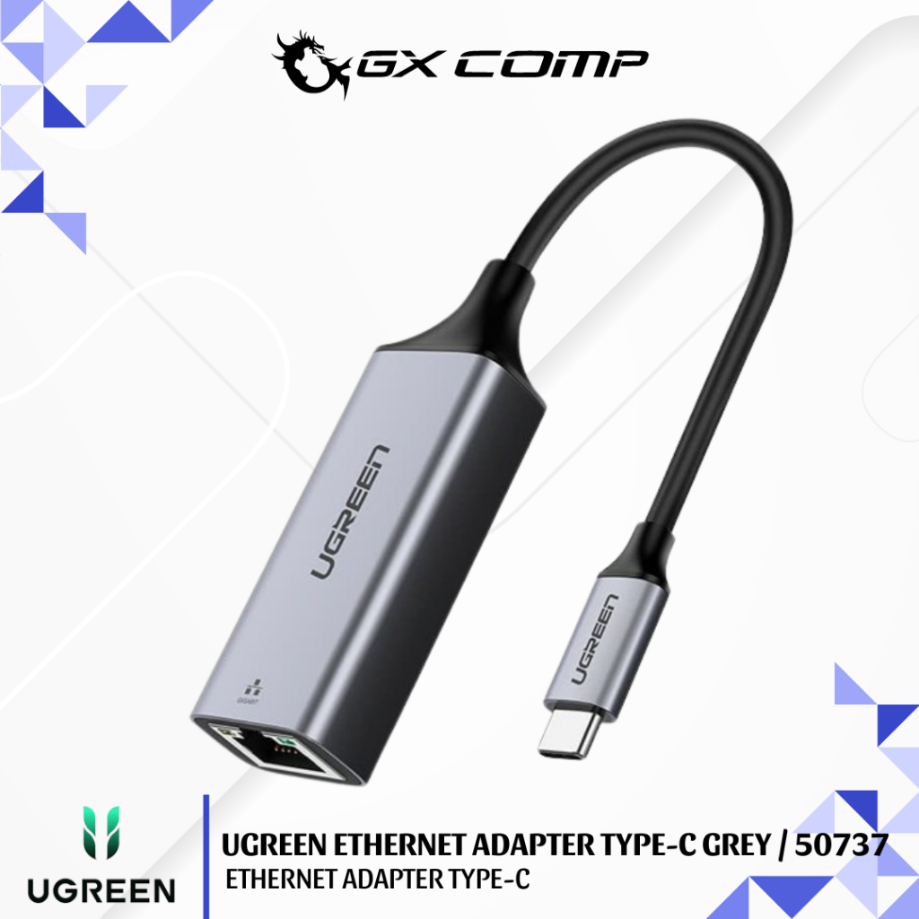 Jual UGREEN ETHERNET ADAPTER TYPE-C GREY / 50737 | Shopee Indonesia