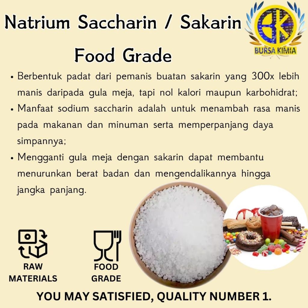 Jual Pure 1kg Sakarin Natrium Saccharin Food Grade Pemanis Pengganti ...