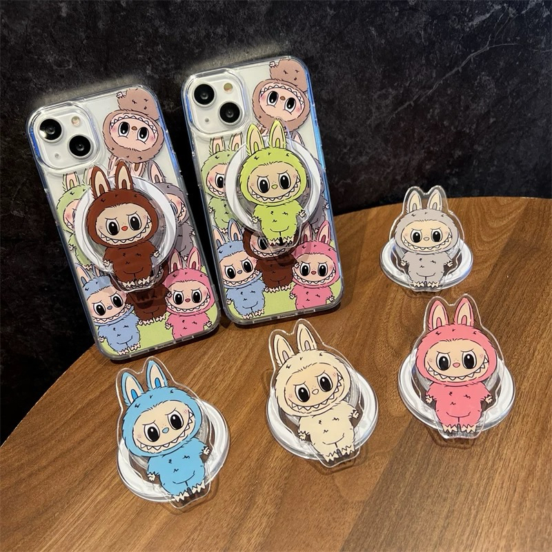 Jual Clear Case Pop Socket Phone Magsafe Magnetic The Monster Labubu ...