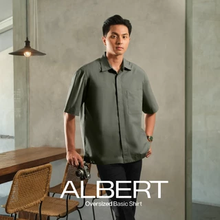 CUTOFF Albert Oversized Basic Shirt Kemeja Pria Polos Lengan Pendek Cotton