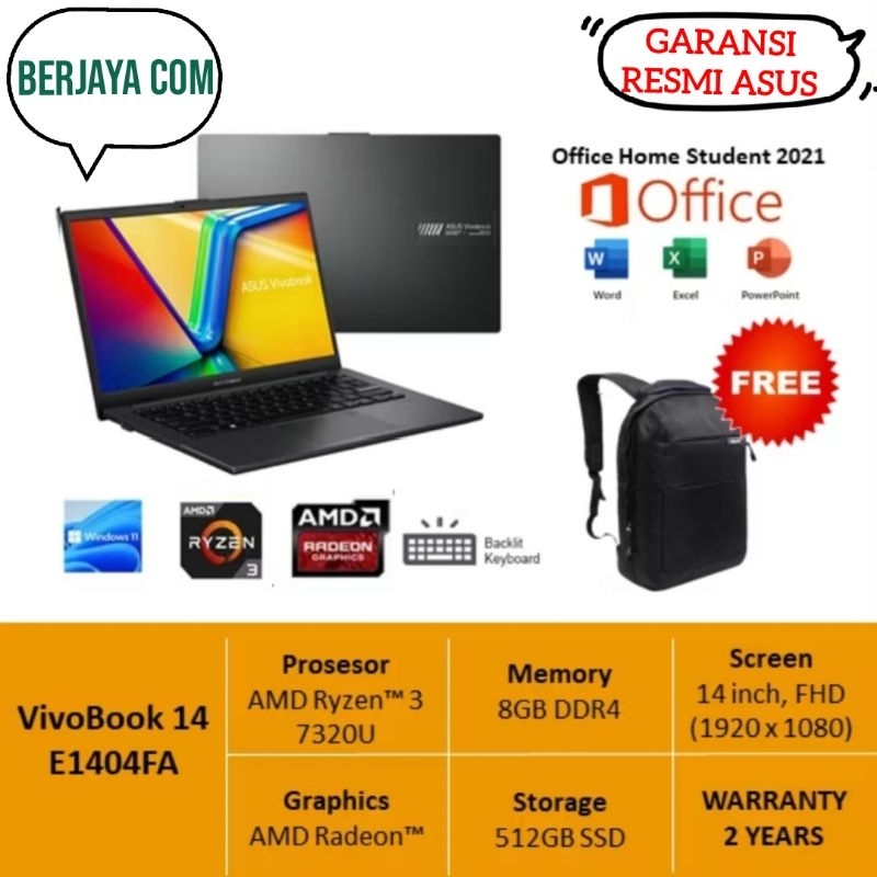 Jual Laptop Asus Vivobook Go 14 E1404fa Ryzen 3 7320u / 8gb Ram / 512gb ...