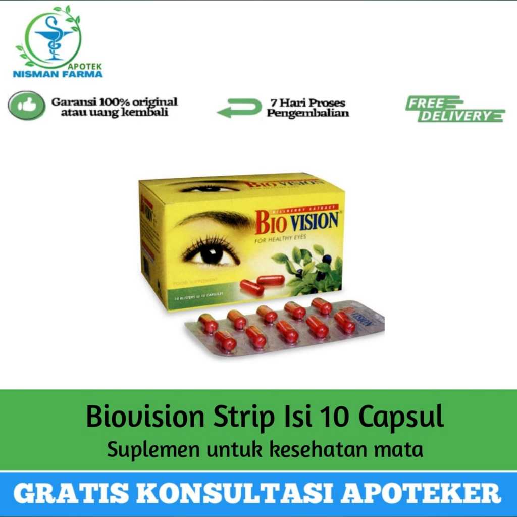 Jual BIOVISION UNTUK KESEHATAN MATA 1 BLISTER ISI 10 CAPSULES | Shopee ...