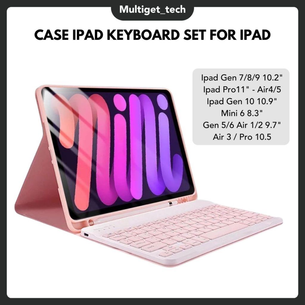 Case iPad Keyboard Set for iPad Air iPad Pro 11 iPad 5/6  7/8/9 IPad Air GEN 10th Premium Quality Auto Smart  Lock With