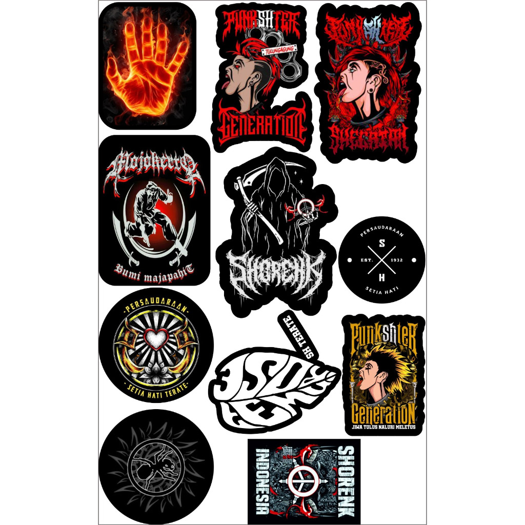 Jual Stiker PSHT Stiker SH terate shorenk isi 45pcs sudah cutting ...