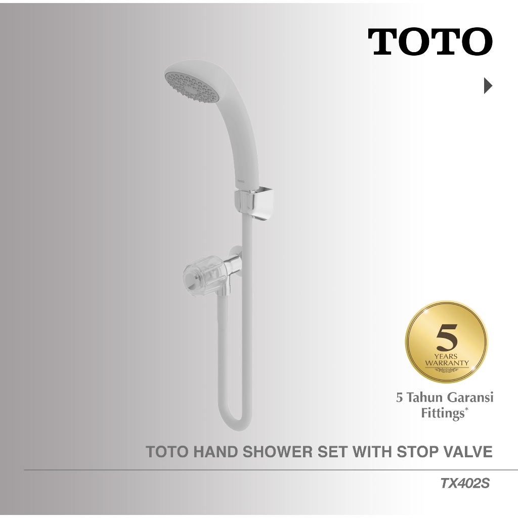 Jual TOTO Hand Shower Set with Stop Valve TX402S Keran Mandi Shopee