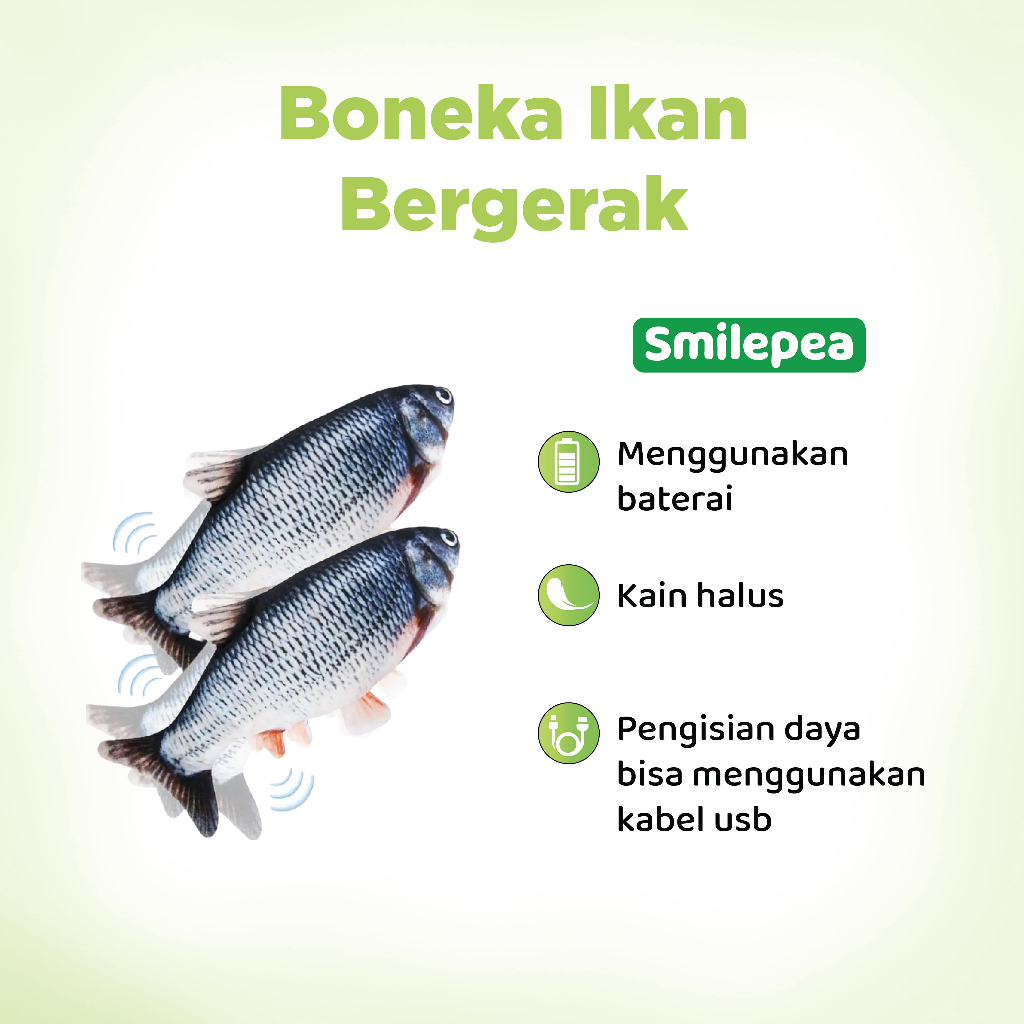Jual Smilepea Mainan Ikan goyang Mainan simulasi ikan loncat elektrik ...