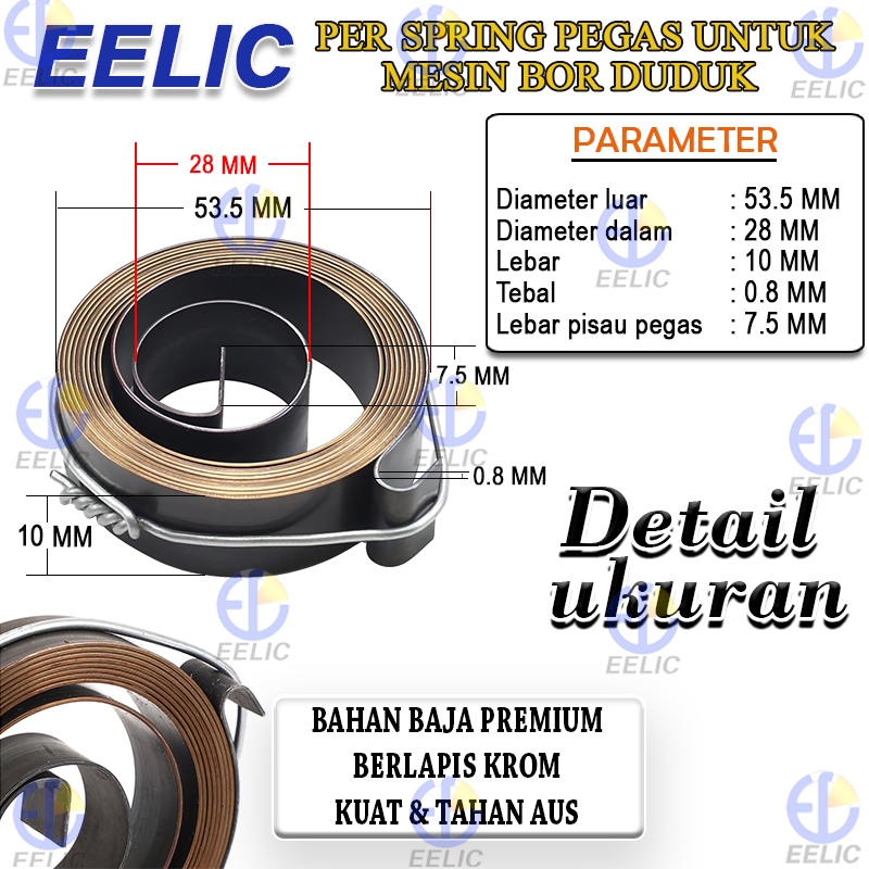 Jual EELIC PSP Drill Press Spring Quill Spring Feed Return Coil Spring ...