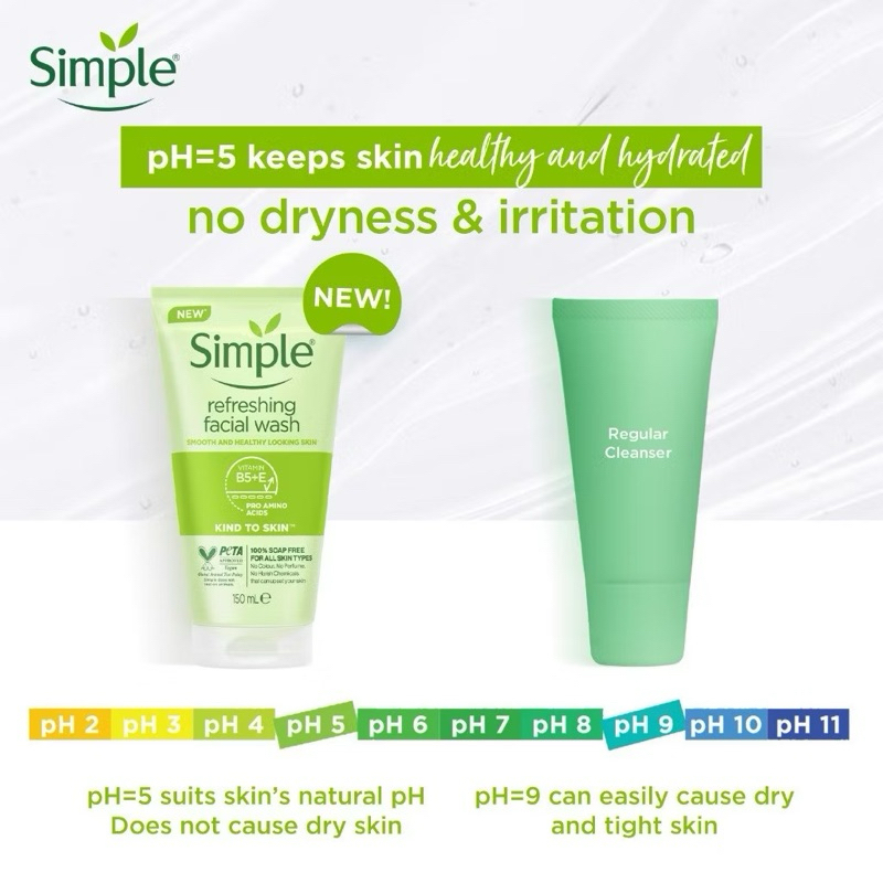 Jual Simple Kind To Skin Refreshing Facial Wash / Simple Moisturizing ...