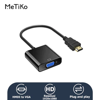MeTiKo HDMI TO VGA Adapter converter HDMI ke VGA Kabel