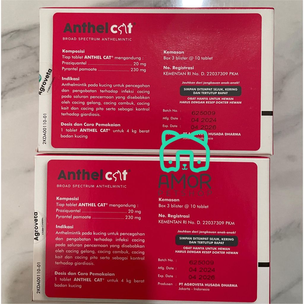 Jual ANTHEL CAT 1 BOX ISI 30 TAB - OBAT CACING KUCING ORIGINAL | Shopee ...
