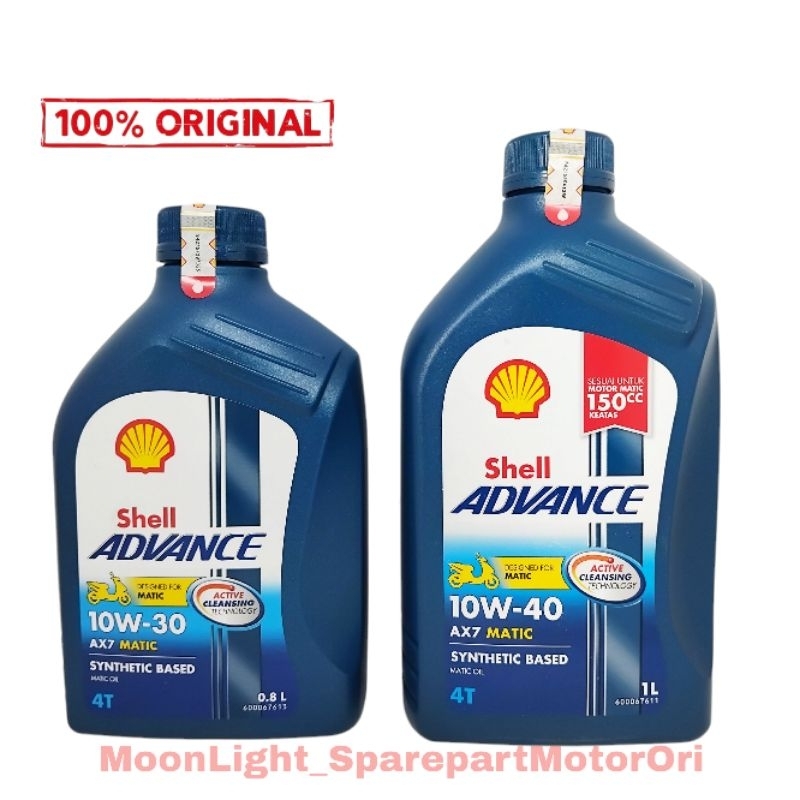 Jual OLI OIL MESIN SHELL ADVANCE 4T AX7 MATIC 10W-30 0,8 L 800 ML 1L 1 ...