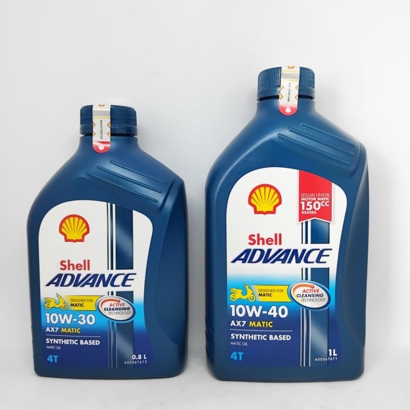 Jual OLI OIL MESIN SHELL ADVANCE 4T AX7 MATIC 10W-30 0,8 L 800 ML 1L 1 ...