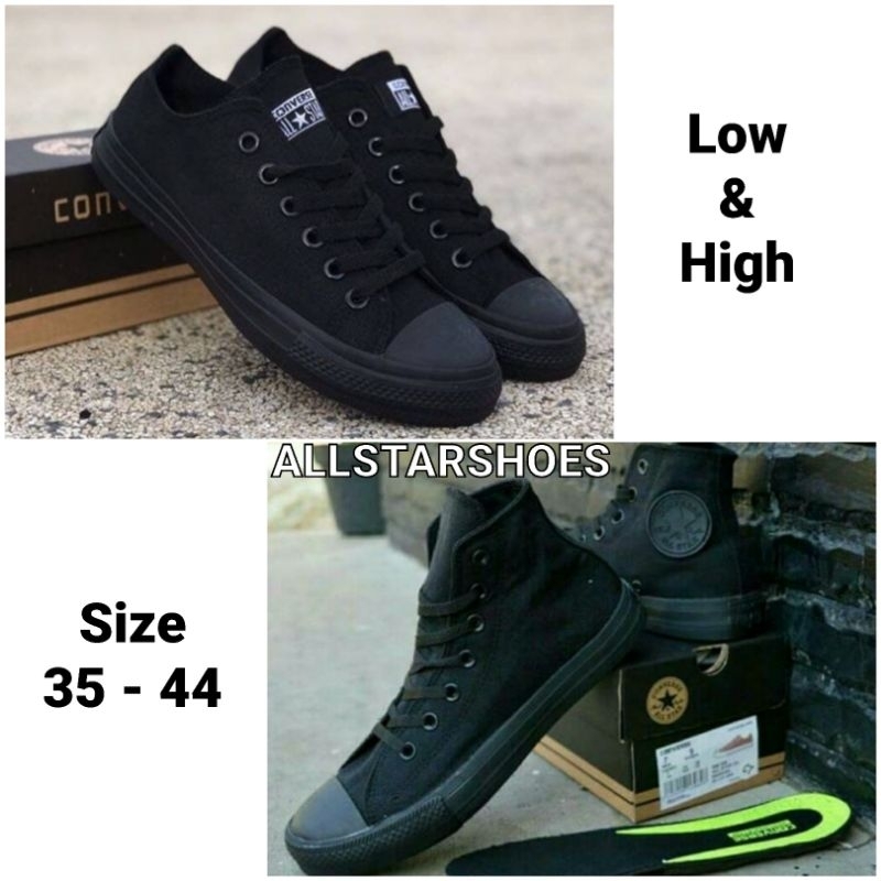 Sepatu Converse All Star Chuck Taylor Lunarlon Low Full Black
