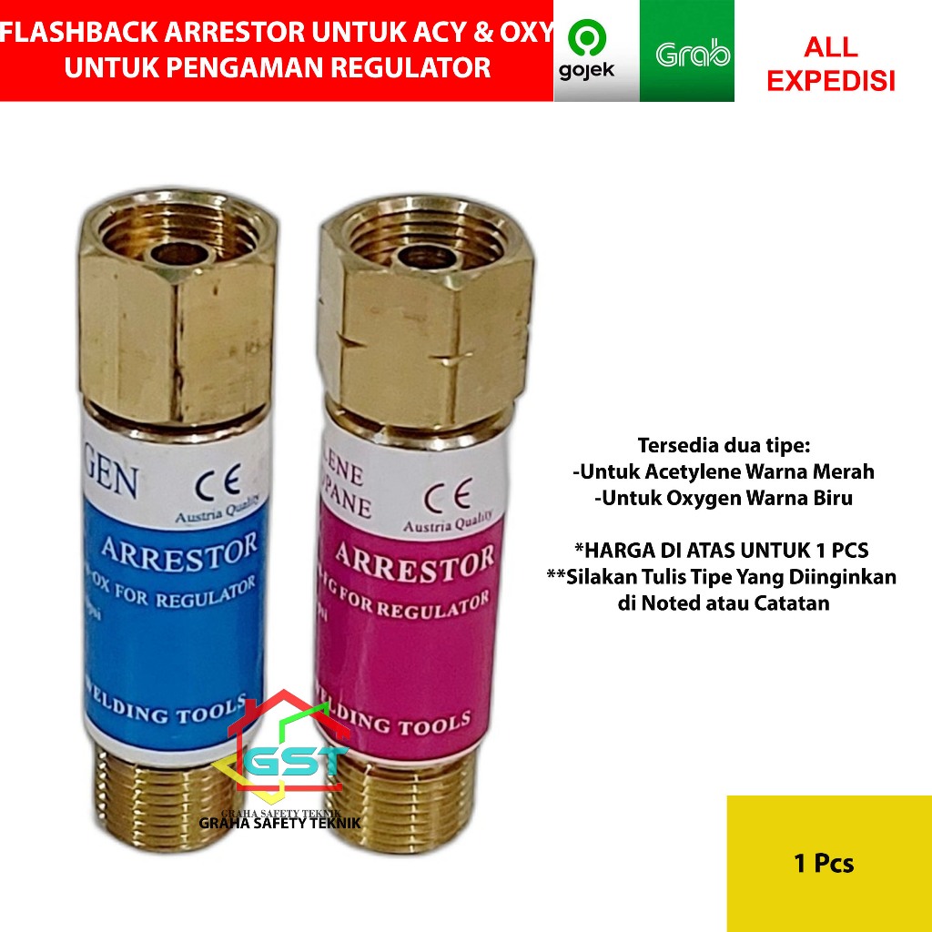 Jual flashback arrestor untuk pengaman regulator acetylene/lpg dan ...