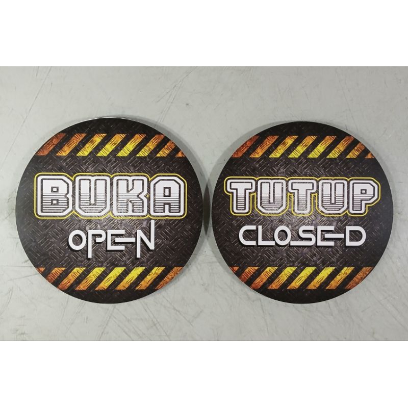 Jual buka tutup open closed akrilik toko pintu tanda petunjuk sign ...