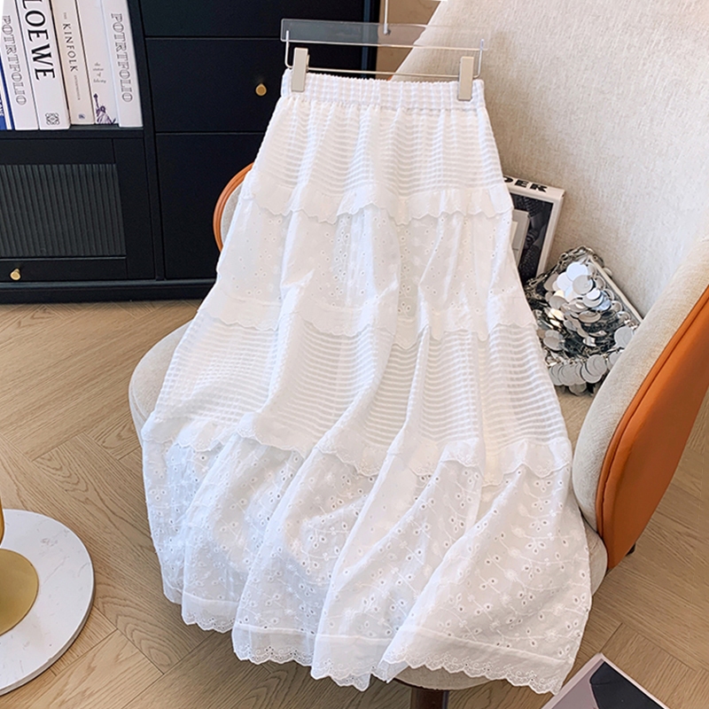 Jual Rok Renda Putih Rok A-line Fashion Wanita Gaya Korea | Shopee ...