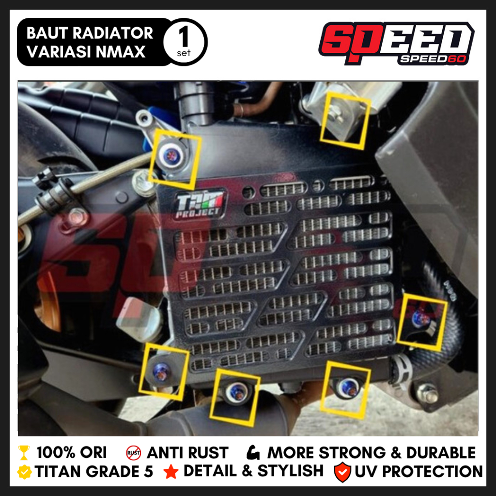 Jual Probolt Titanium NT Baut Cover Radiator Variasi TZM Nmax Aerox ...