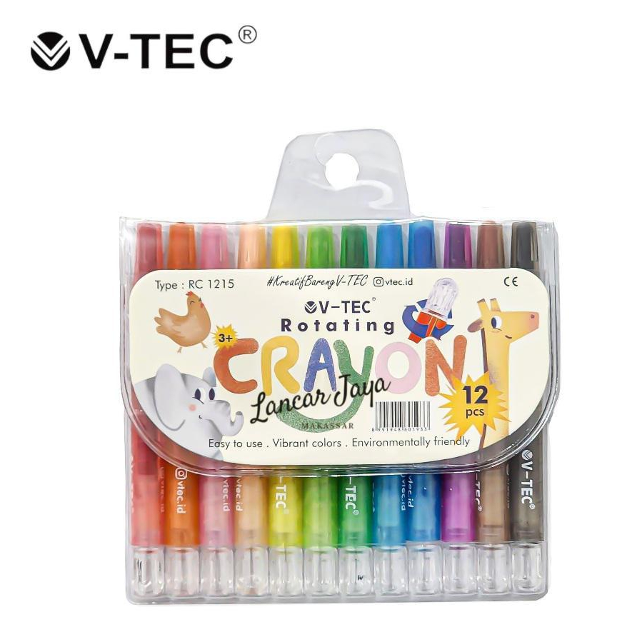 Jual V-TEC ROTATING CRAYON TYPE RC-1215/12 WARNA PENDEK - CRAYON PUTAR ...