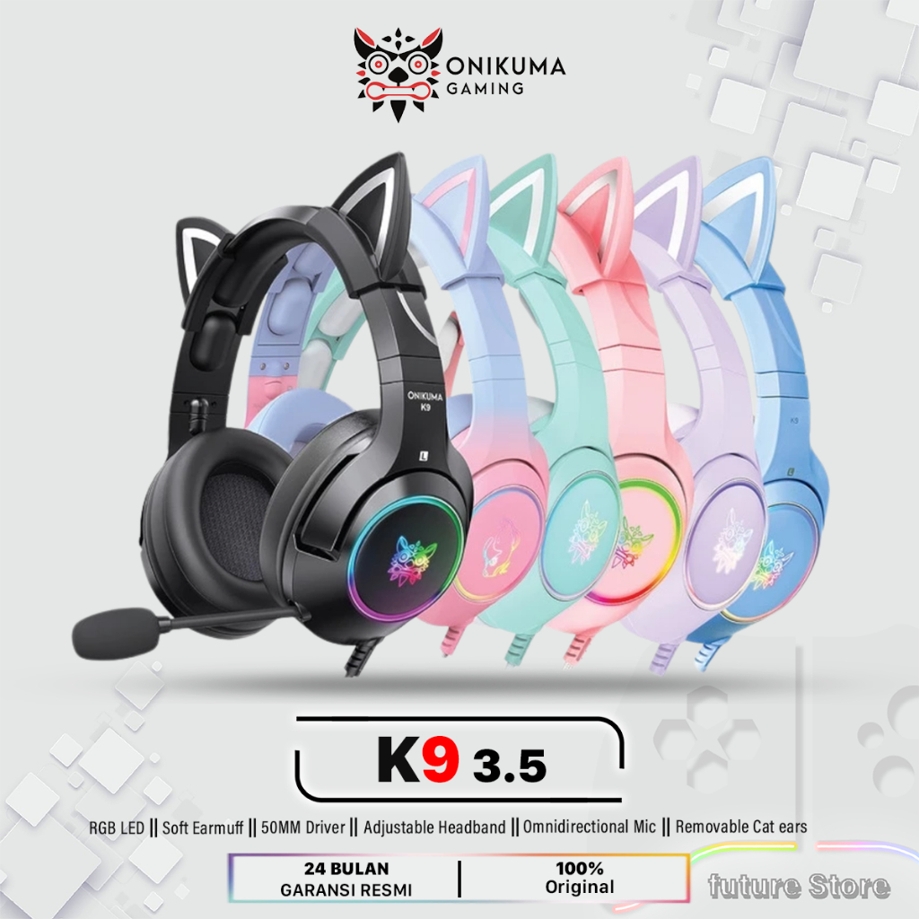 Cat Ears Onikuma Gaming Headphones ONIKUMA K9 Headset Gaming Elite