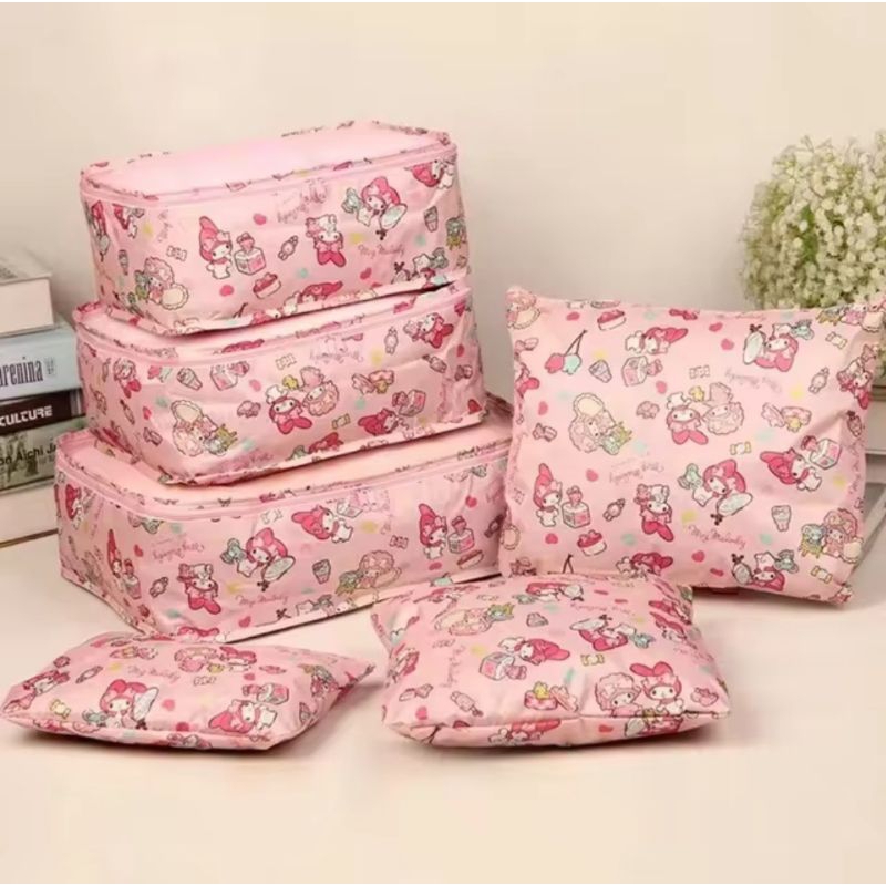 Jual SANRIO TRAVEL ORGANIZER 6in1 LUGGAGE ORGANIZER KOPER TAS POUCH ...