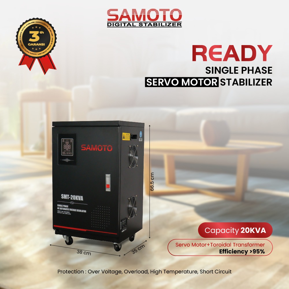 Jual SAMOTO Stabilizer 20000VA Stavolt Single Phase Stavolt SMT20000VA ...