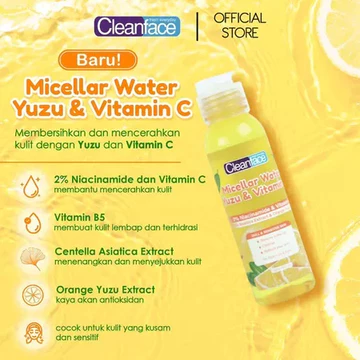 ARJUNA PURBASARI Cleanface 3in1 Micellar Water Normal Skin Oily Skin Micellar Water 100ml 250ml