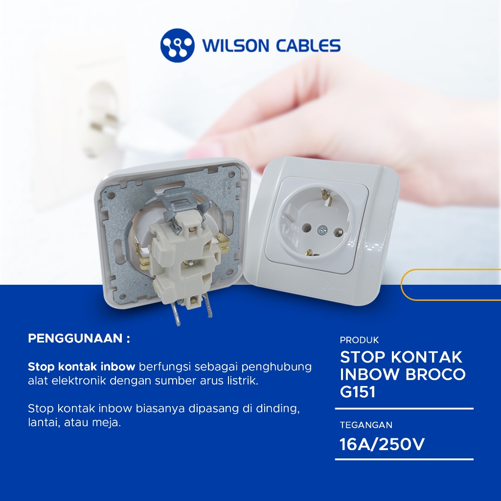 Jual Stop Kontak Inbow Tanam (Broco) - Socket Inbow Galleo White ...