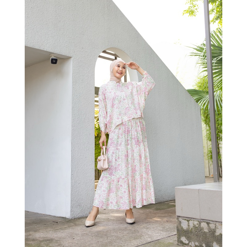 Jual Nara Set Rok Terbaru Oneset Rok Wanita Setelan Batwing | Shopee ...
