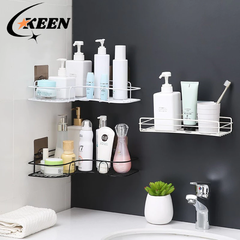 【KEEN】Rak Sudut Kamar Mandi Tempel Dinding Keramik Rak Dapur Besi Serbaguna | Rp9.880